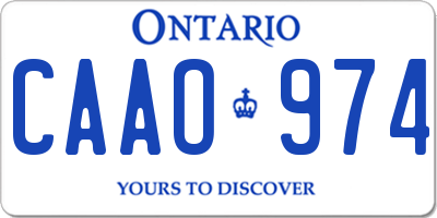 ON license plate CAAO974