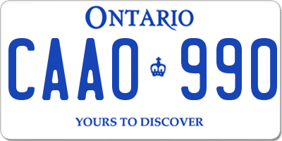 ON license plate CAAO990