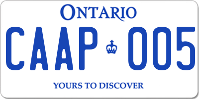 ON license plate CAAP005