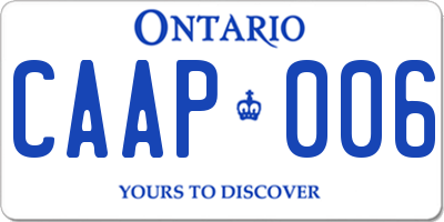 ON license plate CAAP006