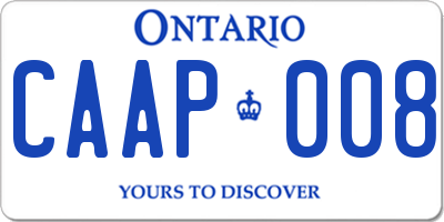 ON license plate CAAP008