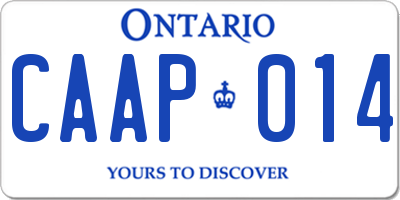 ON license plate CAAP014