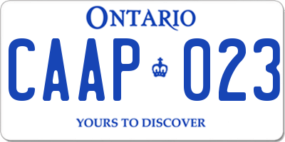 ON license plate CAAP023