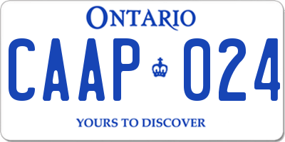 ON license plate CAAP024