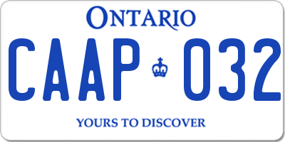 ON license plate CAAP032