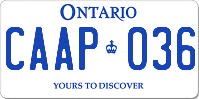 ON license plate CAAP036