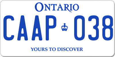 ON license plate CAAP038