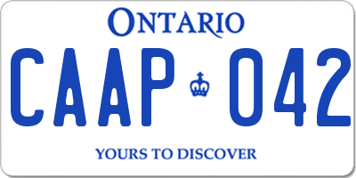 ON license plate CAAP042