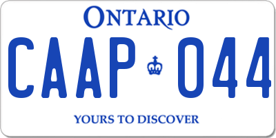 ON license plate CAAP044