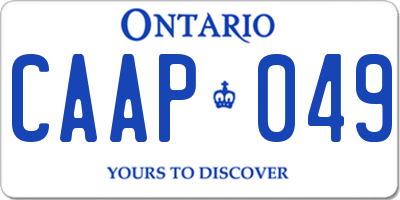 ON license plate CAAP049