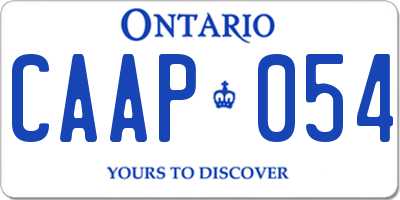 ON license plate CAAP054