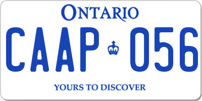 ON license plate CAAP056