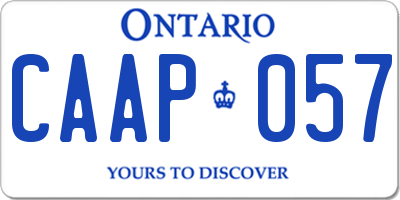 ON license plate CAAP057