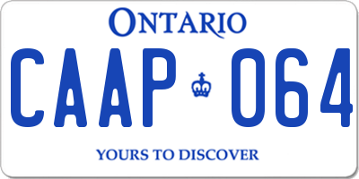 ON license plate CAAP064