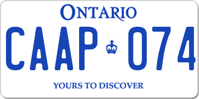 ON license plate CAAP074