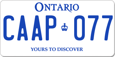 ON license plate CAAP077