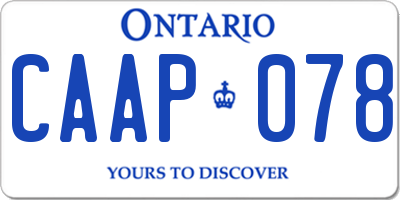 ON license plate CAAP078