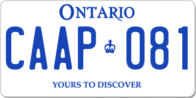 ON license plate CAAP081