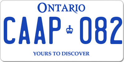 ON license plate CAAP082