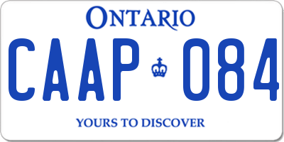 ON license plate CAAP084