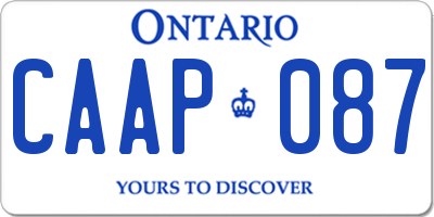 ON license plate CAAP087