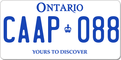 ON license plate CAAP088