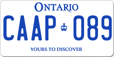 ON license plate CAAP089