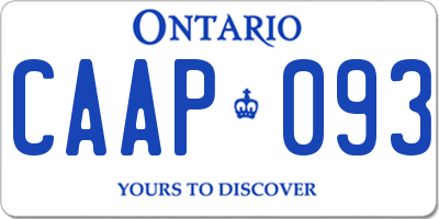 ON license plate CAAP093