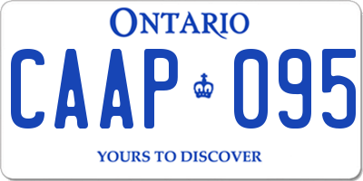 ON license plate CAAP095