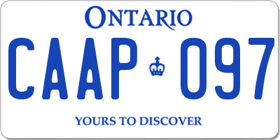 ON license plate CAAP097