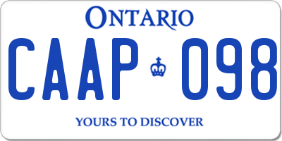 ON license plate CAAP098