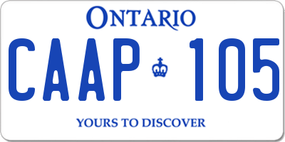 ON license plate CAAP105