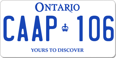 ON license plate CAAP106