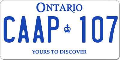 ON license plate CAAP107