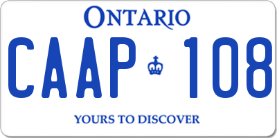 ON license plate CAAP108