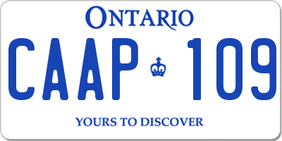 ON license plate CAAP109