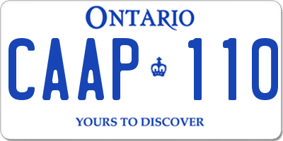 ON license plate CAAP110