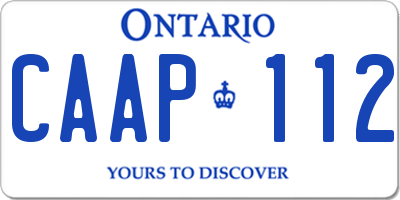 ON license plate CAAP112