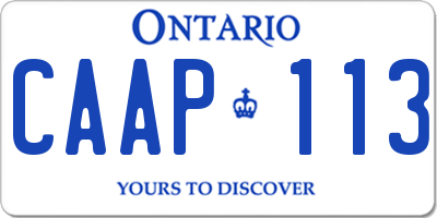 ON license plate CAAP113