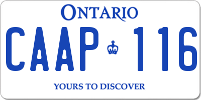 ON license plate CAAP116