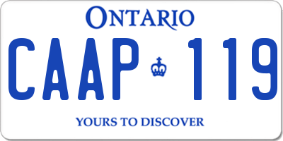 ON license plate CAAP119