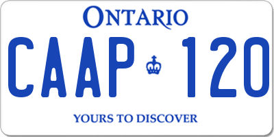 ON license plate CAAP120