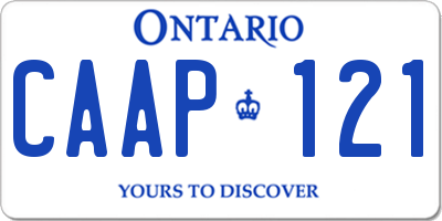 ON license plate CAAP121