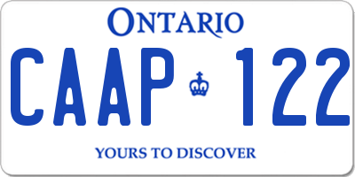 ON license plate CAAP122