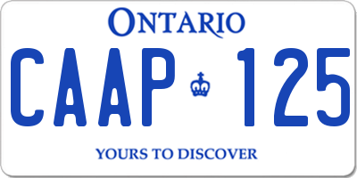 ON license plate CAAP125