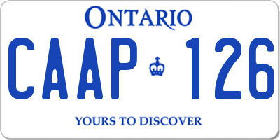 ON license plate CAAP126