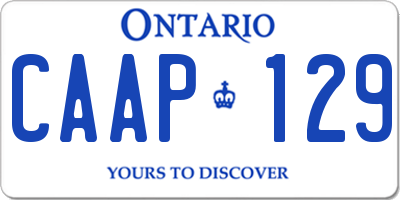 ON license plate CAAP129