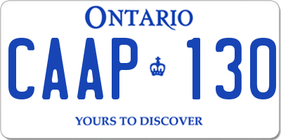 ON license plate CAAP130