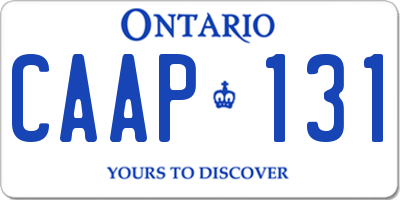 ON license plate CAAP131