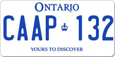 ON license plate CAAP132